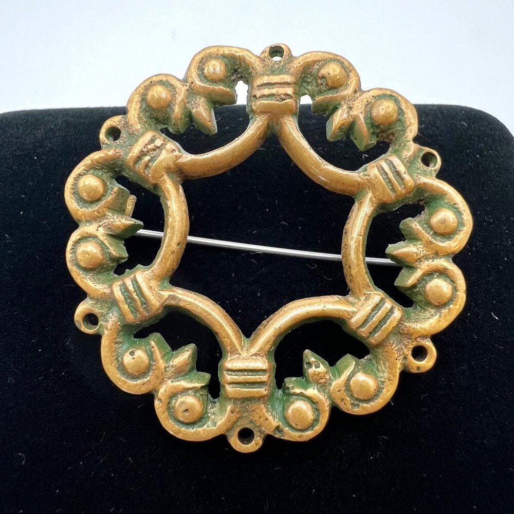 Kalevala Koru Vintage Bronze Cape Pin - Picture 3 of 5